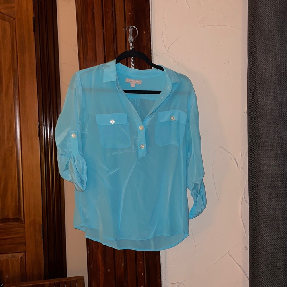 Banana Republic silk 3/4 length top